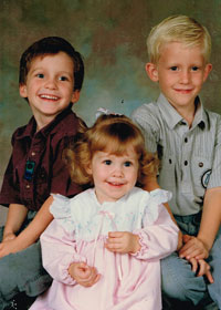 Photo of Debbie and Bill's three children
